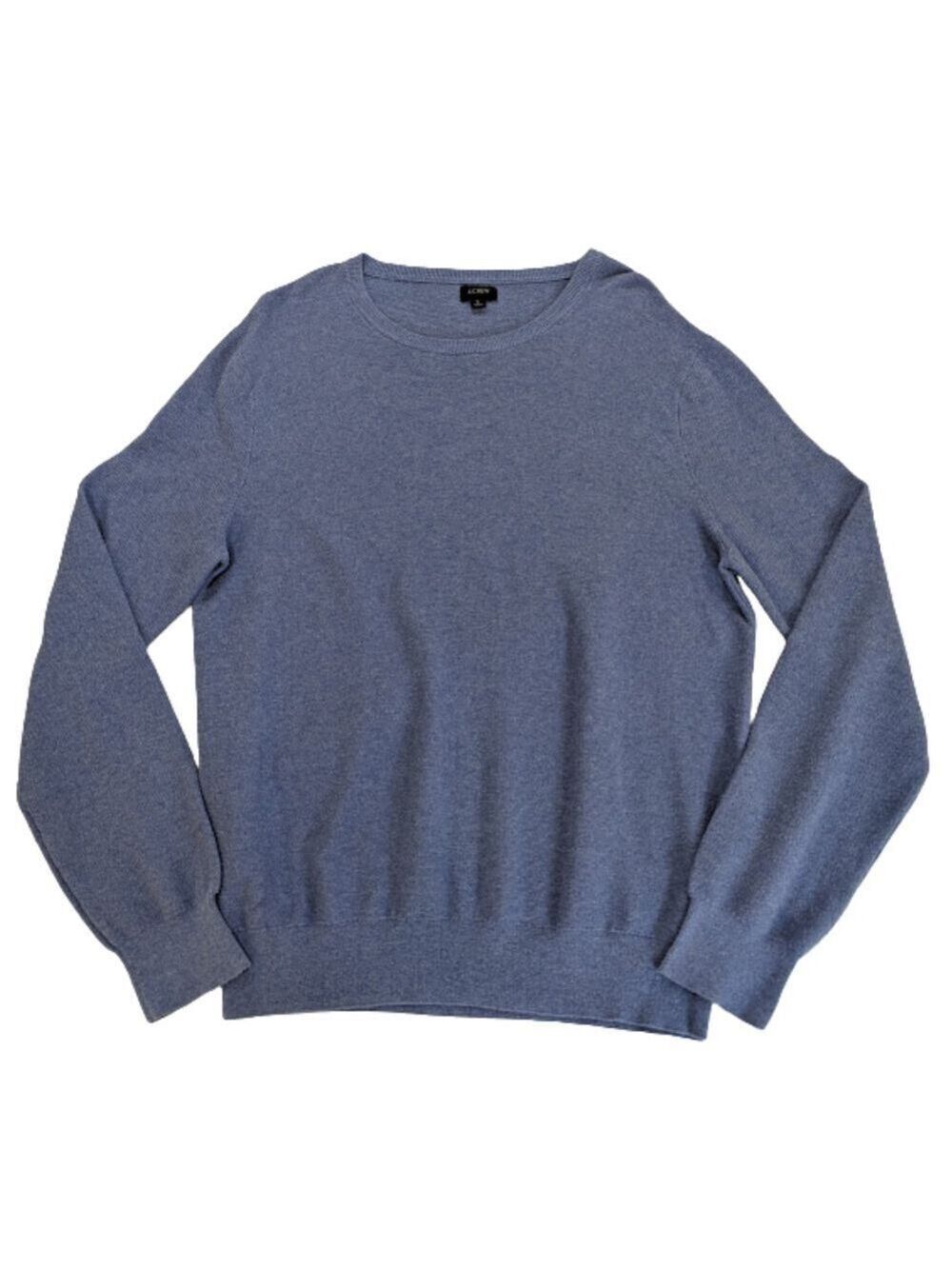 J.Crew Men’s Cotton Crewneck Sweater L Soft Blue Quiet Luxury Classic Preppy